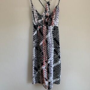 Volcom Spaghetti Strap Racerback Mini Dress Black Beach Surf Small